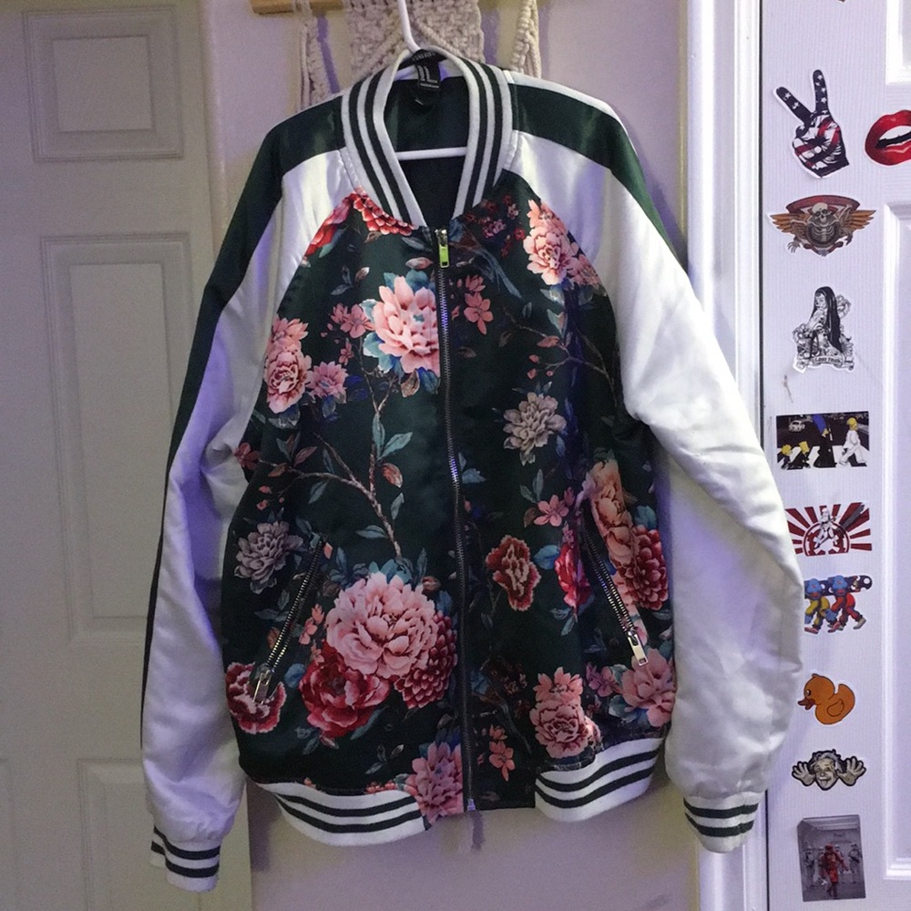 Floral bomber jacket